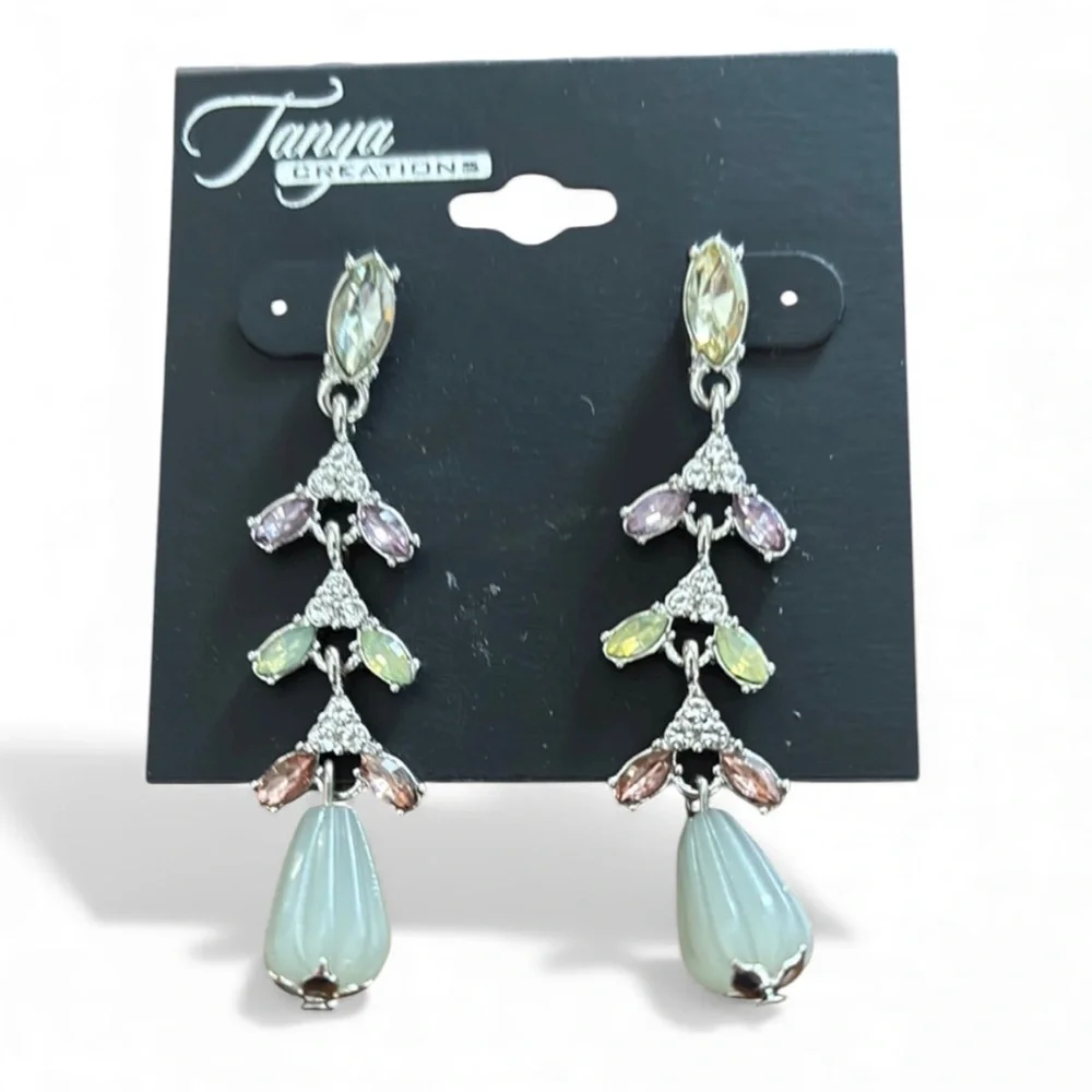 Tanya Creations Multicolor Earrings with Teardrop Bead
